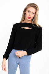 Sleutelgat gebreide trui