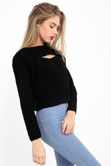 Sleutelgat gebreide trui