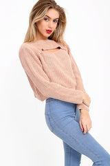 Sleutelgat gebreide trui