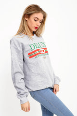 Jumper de sudadera con estampado de brillo de lujo