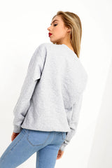 Jumper de sudadera con estampado de brillo de lujo
