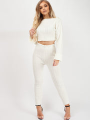 Ribbed Knitted Crop Top & Bottom Loungewear