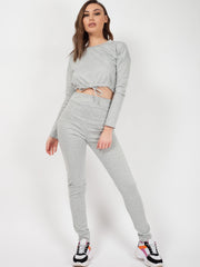 Drawstring Waist Crop Top & Trouser Co-ord