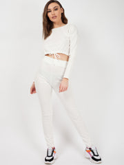 Drawstring Waist Crop Top & Trouser Co-ord