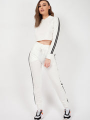 Side Stripe Cropped Loungewear Set