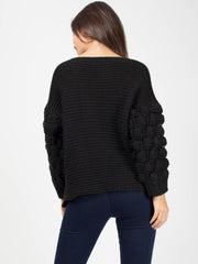 Bobble Sleeve Knitted Jumper