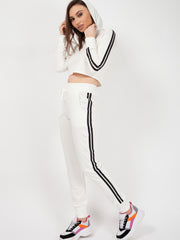 Side Stripe Cropped Loungewear Set