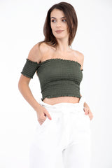 Shirred Bandeau Top