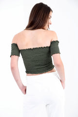 Shirred Bandeau Top