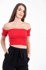 Shirred Bandeau Top