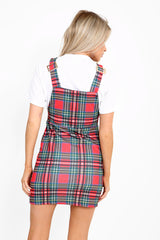 Vestido de piñera de cheque rojo