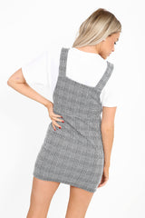 Grey Check Pinafore Dress