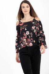 Bloemenprint koude schouder cami top