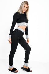 Snake Embroidered Cropped Loungewear Set