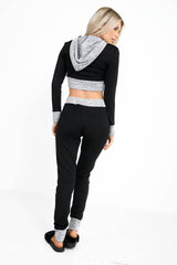 Snake Embroidered Cropped Loungewear Set