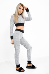 Snake Embroidered Cropped Loungewear Set