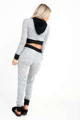 Snake Embroidered Cropped Loungewear Set