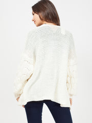 Bobble Sleeve Knitted Cardigan