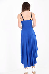 Studded Neckline High Low Dress