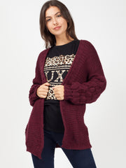 Bobble Sleeve Knitted Cardigan