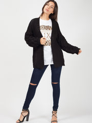 Bobble Sleeve Knitted Cardigan