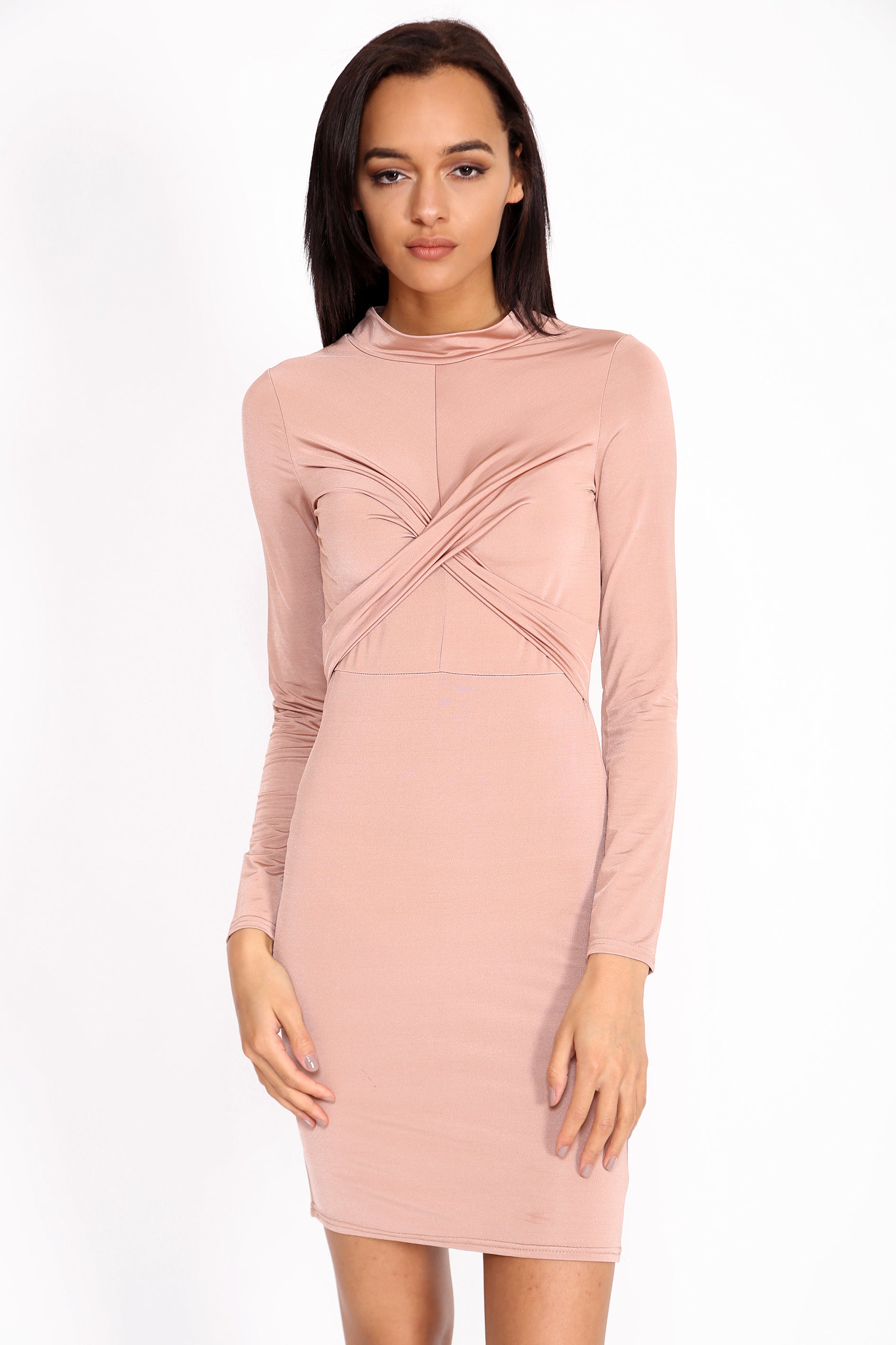 Cross Front Slinky Bodycon Dress Stylewise Direct Cross Front Slinky Bodycon Dress Stylewise Direct