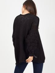 Bobble Sleeve Knitted Cardigan