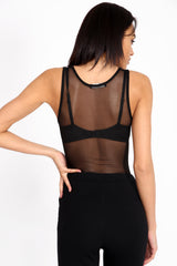 Corset Detail Mesh Bodysuit