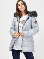 Faux Fur Hood Padded Jacket