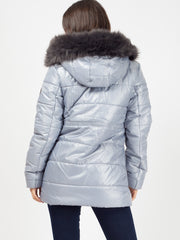 Faux Fur Hood Padded Jacket