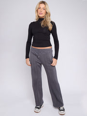 3 Seam Detail Wide Leg Fleece Joggers