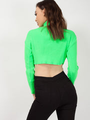 Roll Neck Knitted Cropped Jumper