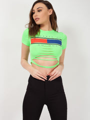Eigentum von niemandem Laser Cut Crop Top