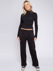 3 Seam Detail Wide Leg Fleece Joggers