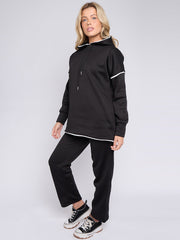 Blanket Stitch Hoodie & Wide Leg Trousers Co-ord