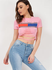 Eigentum von niemandem Laser Cut Crop Top