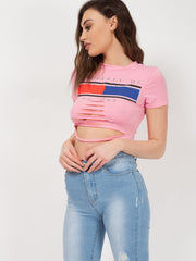 Eigentum von niemandem Laser Cut Crop Top