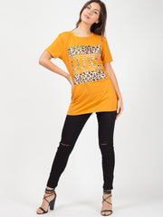 LUXE Slogan Leopard Print T-Shirt