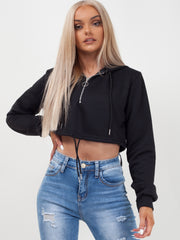 Zip Up Cropped Hoodie