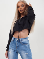 Zip Up Cropped Hoodie