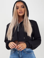Zip Up Cropped Hoodie