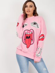 Olivia & Samira Monster Printed Sweatshirt Jumper