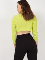 Roll Neck Knitted Cropped Jumper