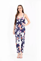 Bloemenprint wrap over jumpsuit