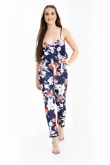 Bloemenprint wrap over jumpsuit