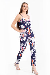 Bloemenprint wrap over jumpsuit