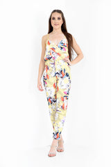 Bloemenprint wrap over jumpsuit