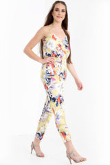 Bloemenprint wrap over jumpsuit