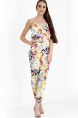 Bloemenprint wrap over jumpsuit
