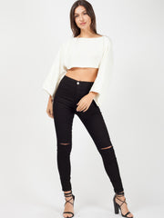 Olivia Oversized Cropped Knitted Jumper